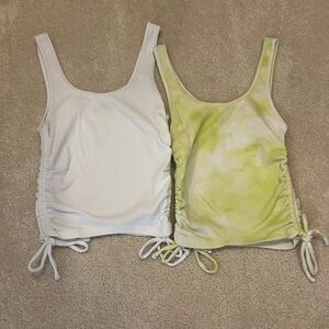 (2 Pack) Hollister Women's Tie-Dye and White Tank Tops